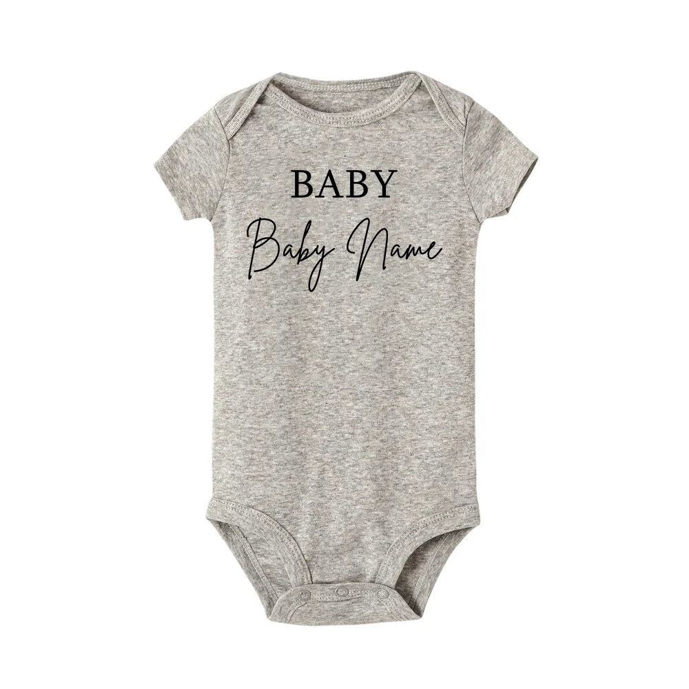 Personalized Name Baby Bodysuit Custom Name Newborn Cute Clothes Toddler Summer Short Sleeve Jumpsuit Unisex Infant Shower Gift