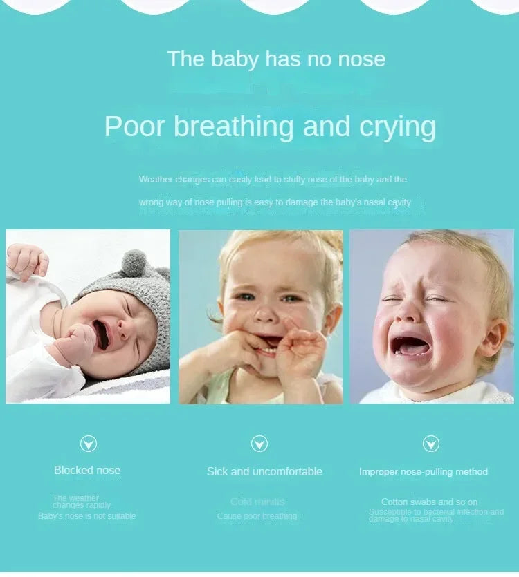 3-in-1 Electric Nasal Aspirator Baby Absorber Equipment Silent Utensils Obstruction Rhinitis Cleaner New Born Items Care Tool