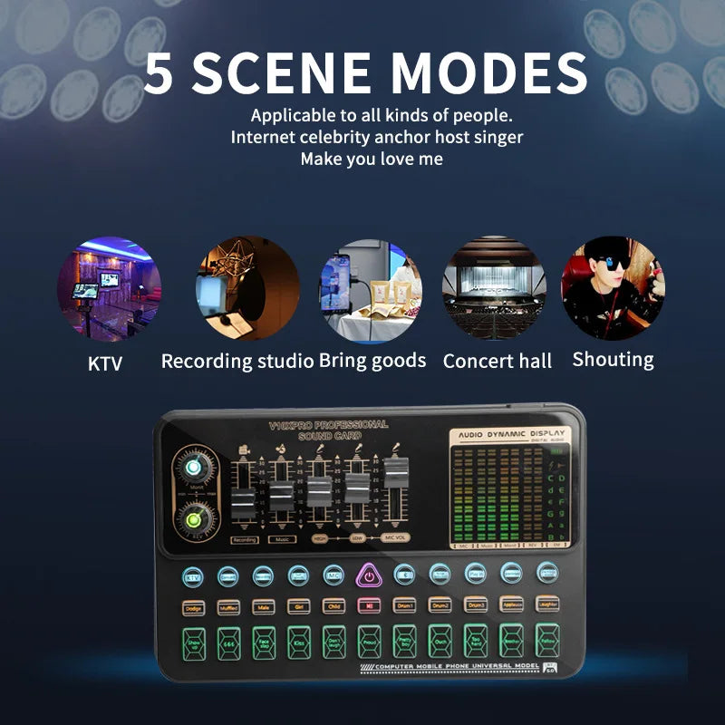 Computer Mobile Phone Live Steam Audio Studio Vocal Recording Fashion Studio Equipment Music Recording Microphone Kit V10XPRO