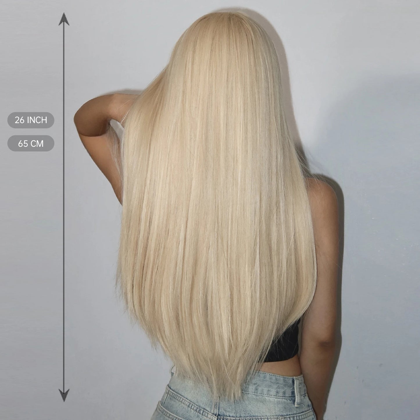 Blonde Golden Synthetic Wigs Long Straight Hair Natural Wig for Women Middle Part Wigs Cosplay Party Heat Resistant Fake Hair