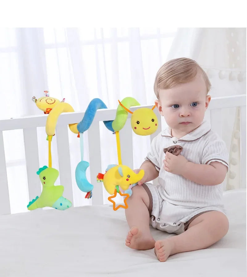 Baby Crib Hanging Rattles Toys Car Seat Toy Soft Mobiles Stroller Crib Spiral Toy Pram Hanging Dolls for Babies Newborn Gifts