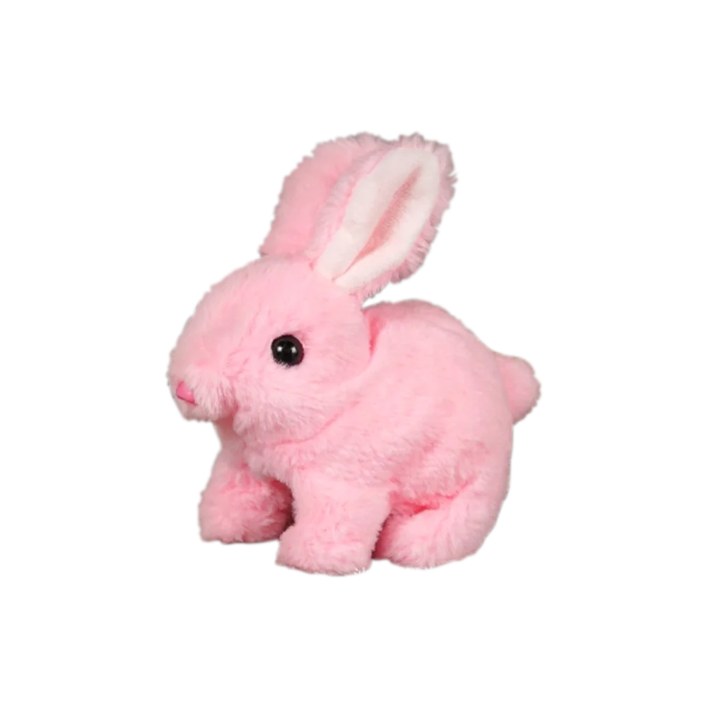 Long-haired bunny electric plush toy soft plush simulation shape small animal doll battery interactive children's favorite gift