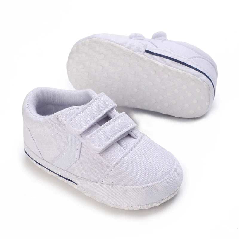 0-18M Newborn Baby Shoes Boy Girl Classical Sport Soft Sole PU Leather Multi-Color First Walker Casual Sneakers Baptism Shoes