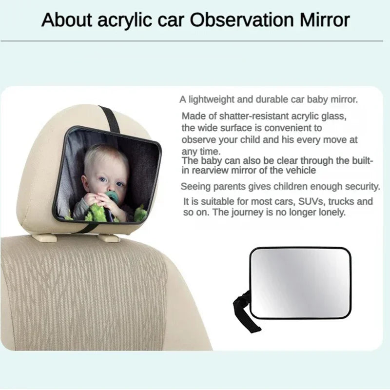 Adjustable Car Seat Mirror for Observe Baby Children Kids, Child Safety Rear Seat Observation Mirror Car Interior Accessory