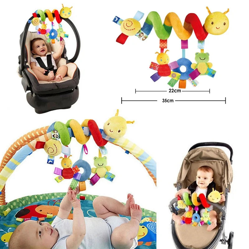 8 optional newborn stroller hanging bells rattle, bed hanging, cartoon animal shape bed winding, built-in bell paper