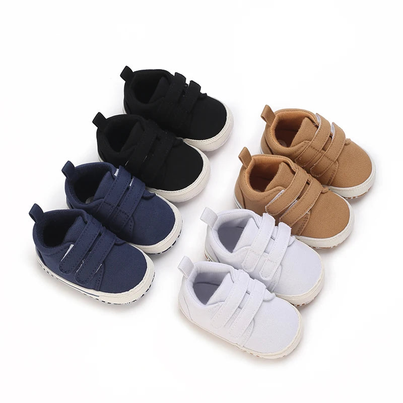 0-18M Newborn Baby Shoes Boy Girl Classical Sport Soft Sole PU Leather Multi-Color First Walker Casual Sneakers Baptism Shoes