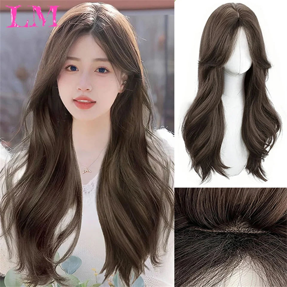 LM Wave Synthetic Wig for Black Women Wear Deep Curly Soft Wig Natural Black Color Replacement Wigs for Daily Party Use