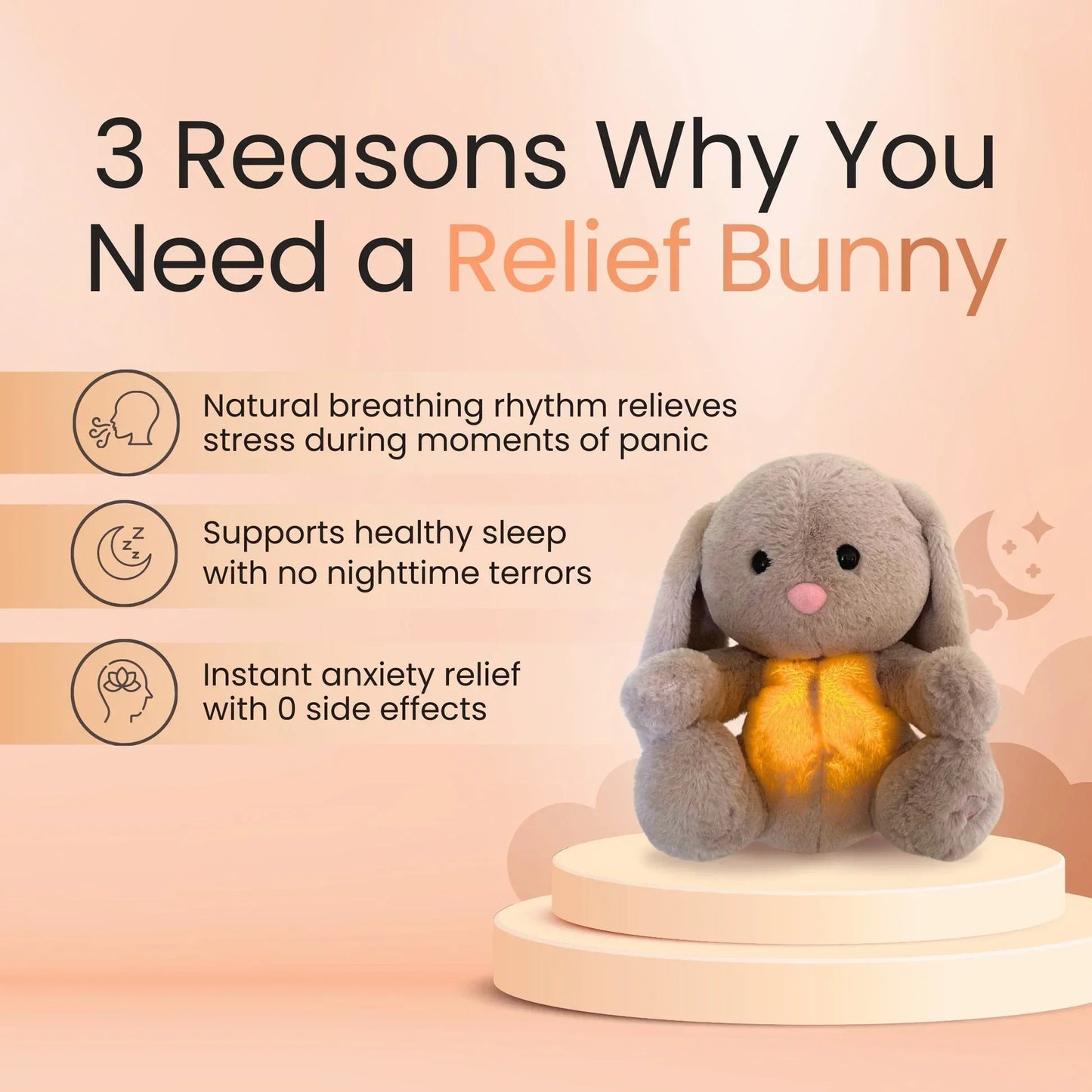 Creative Cute Cartoon Hugging Fruit Rabbit Plush Stuffed Toys with Music and Breathing Light Couple Soothing Sleeping Plush Doll