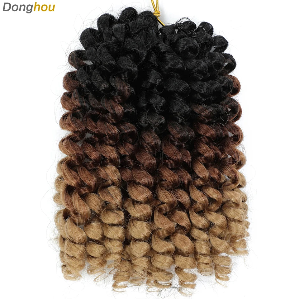 Wand Curl Crochet Braids Hair 8 Inch 1B 30 27 Bug Ringlet Twist Extensions with Jamaican Bounce Crochet Hair Crochet Curly Hair