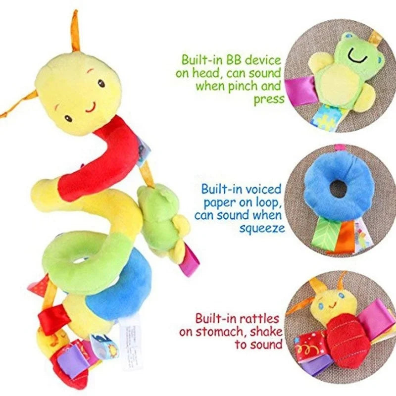 8 optional newborn stroller hanging bells rattle, bed hanging, cartoon animal shape bed winding, built-in bell paper