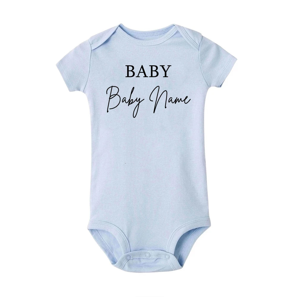 Personalized Name Baby Bodysuit Custom Name Newborn Cute Clothes Toddler Summer Short Sleeve Jumpsuit Unisex Infant Shower Gift