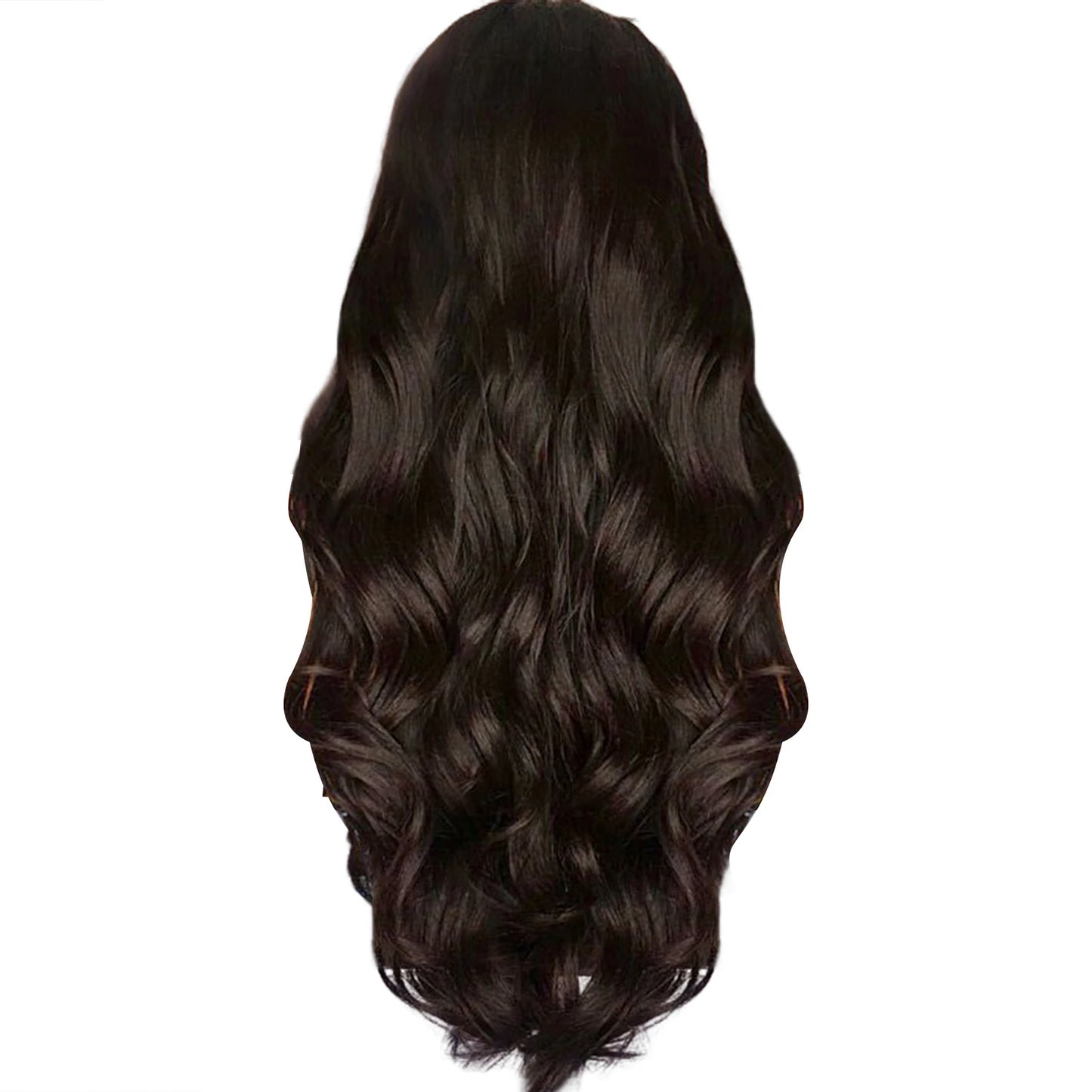 Lace Black Wavy Wig 26 Inch Front Synthetic Fiber High Temperature Silk Wig Middle Part Curls Naturally For Women Everyday