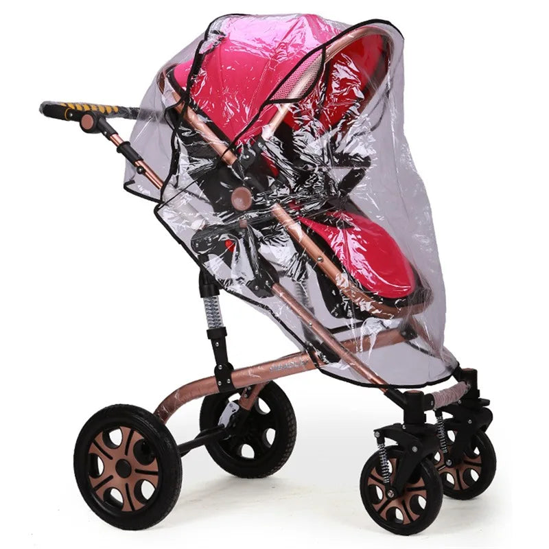 Universal Stroller Rain Cover Baby Car Weather Wind Sun Shield Transparent Breathable Trolley Umbrella Raincoat Accessories 2024