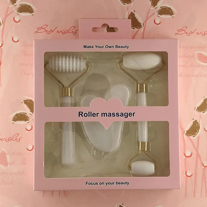 3Pcs Resin Facial Massager Massage Roller for Face Body Neck Eyes Guasha Scraping Board Anti-Wrinkle Beauty Skin Care Tools