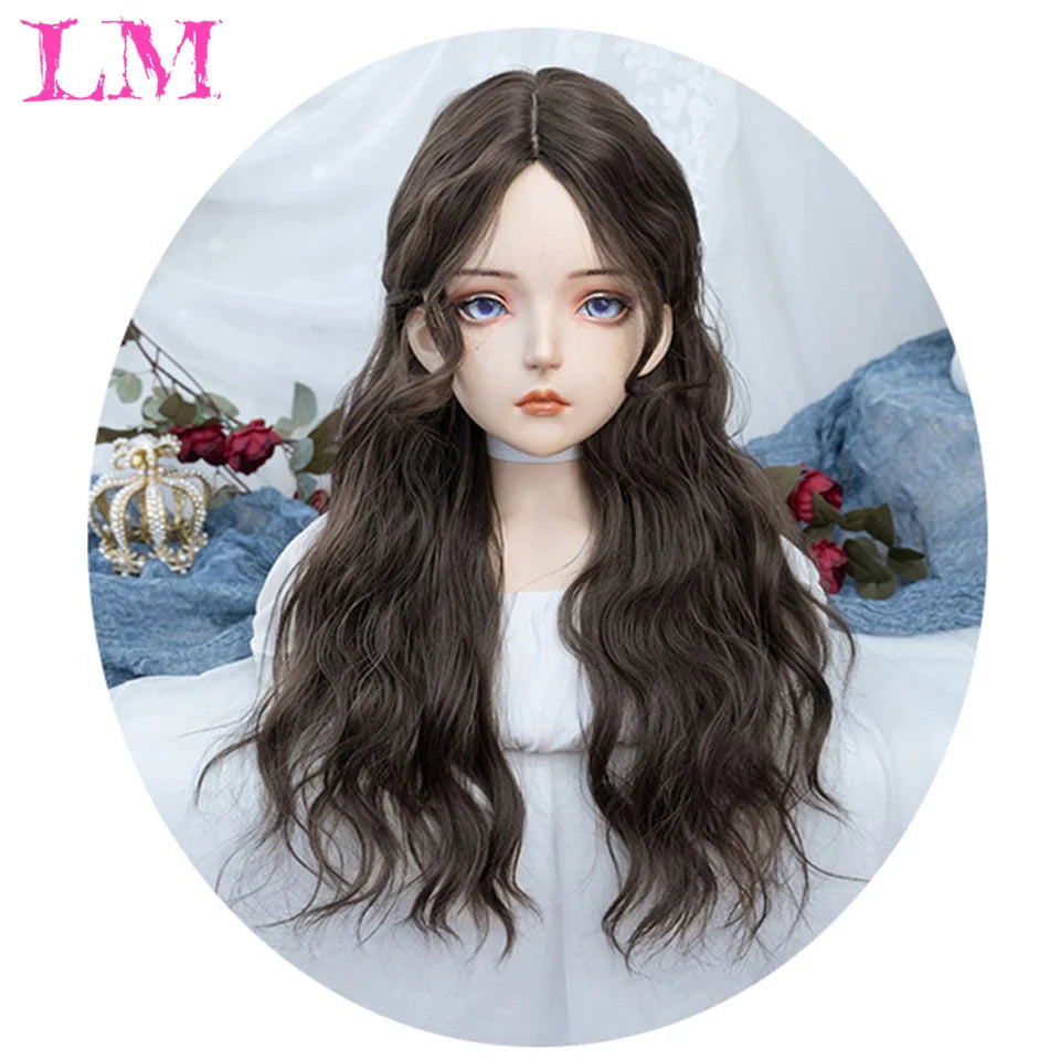 LM Straight Synthetic Lace Front Wig For Women 38 Inch Long Ombre Brown Red Blonde Hightlight Lace Frontal Wigs Cosplay Wig