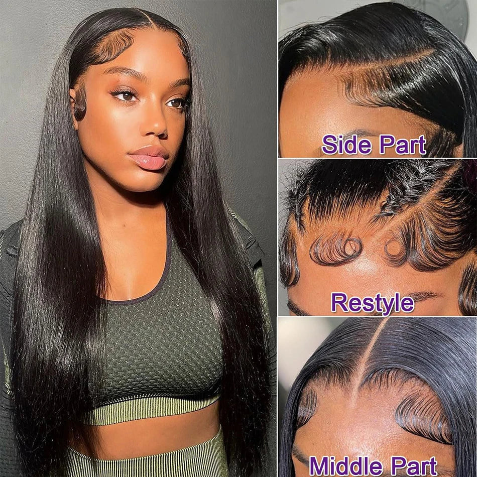 30 Inch 13x4 Lace Front Wigs Human Hair 180% Density Straight HD Lace Front Wigs Pre Plucked Brazilian Human Hair Lace Front Wig