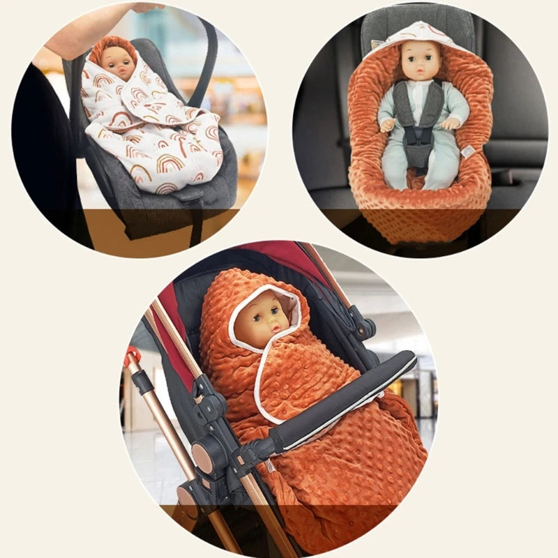 Cotton Baby Wrap Blanket for Car Seats & Strollers General Infant Swaddles Blanket Multiple Pattern Designs Blanket