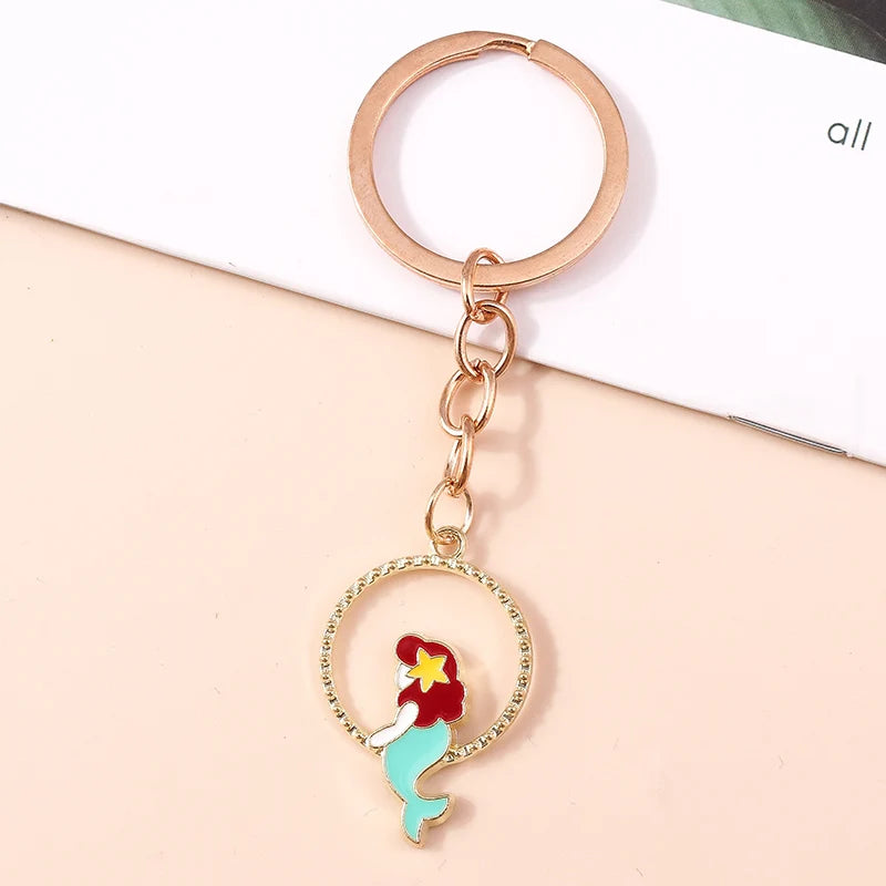 Lovely Colorful Heart Keychain Love Keyrings Valentine's Day Gift Key Chains for Women Girls Car Key Handbag Jewelry Accessories