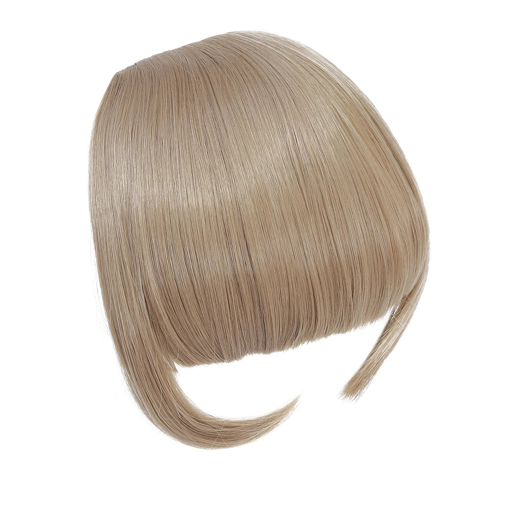 High Quality Synthetic Wig Flat Bangs Hair Extension Clip in Bangs with Temples 6 Inches Front Face Bangs for Women Girls Daily