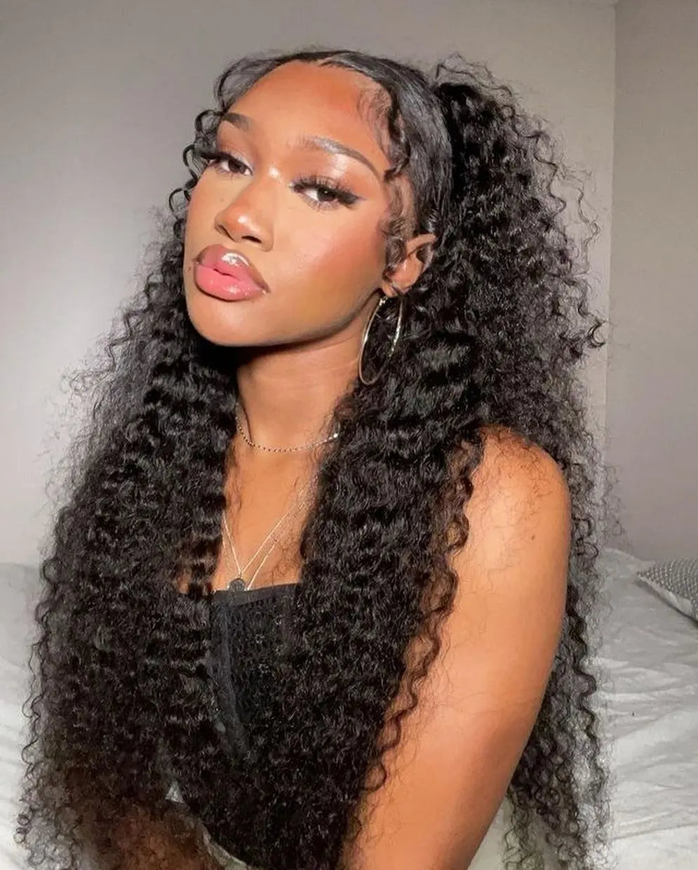 Curly 360 Lace Front Human Hair Wigs 250 Density Brazilian Deep Wave 40 Inch 13x6 HD Lace Frontal Wig 100% Human Hair Preplucked