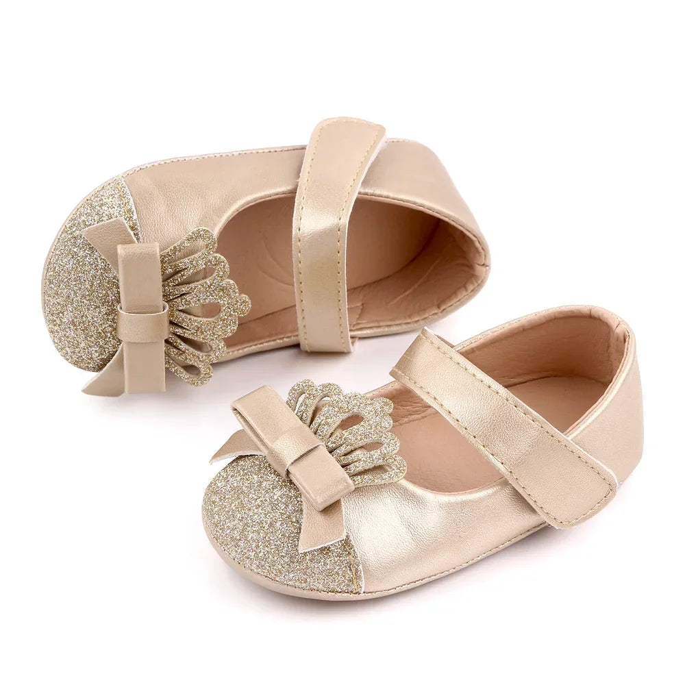 Baby Girl Shoes Cute Crown Soft PU Mary Jane Shoes Anti-slip Sole Spring Summer Sandal for Baby Girl New Fashion