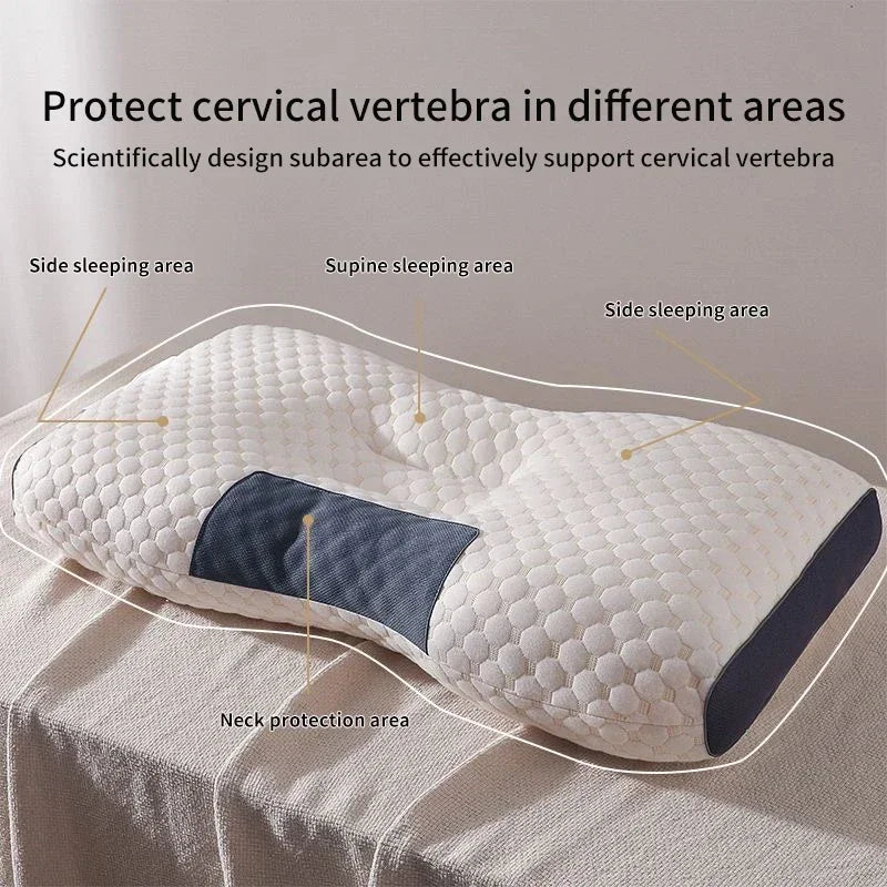 Soy fiber massage cervical pillow with porous and breathable features helps with sleeping, suitable for hotel and home bedding