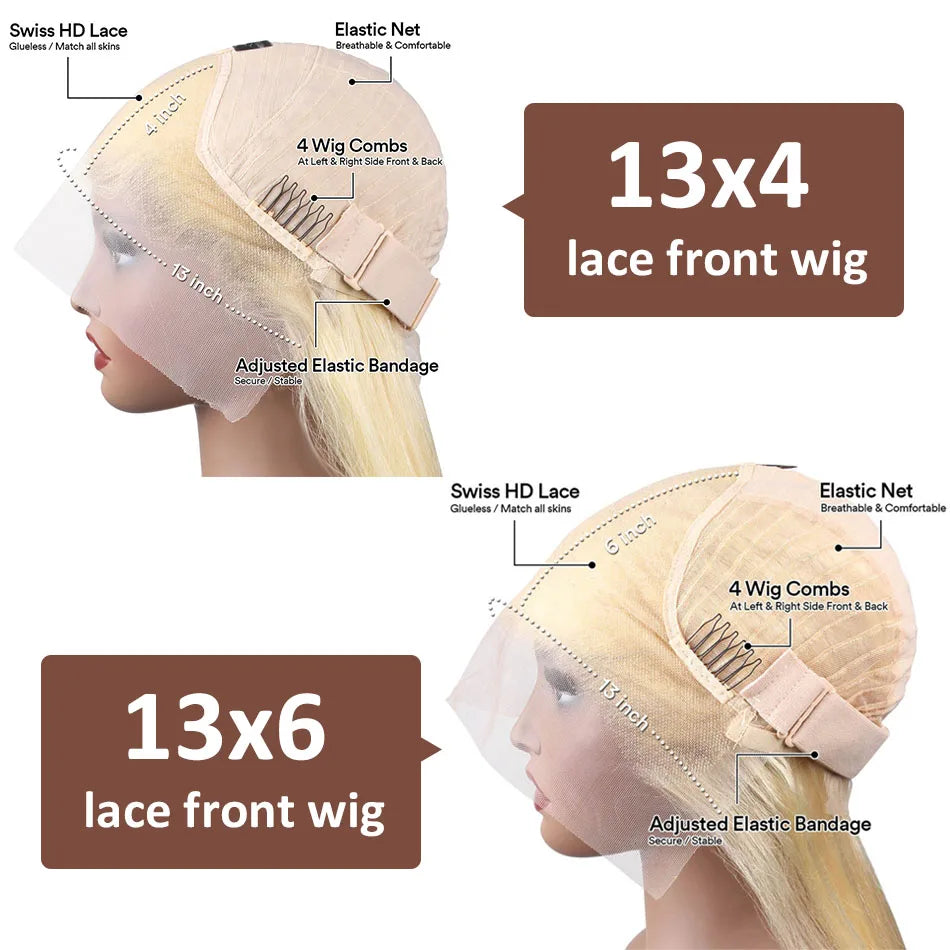 Wiggogo Blonde Lace Front Wig Human Hair Body Wave 613 Hd Lace Frontal Wig 13X4 Hd Lace Wig 13X6 Human Hair Lace Frontal Wigs