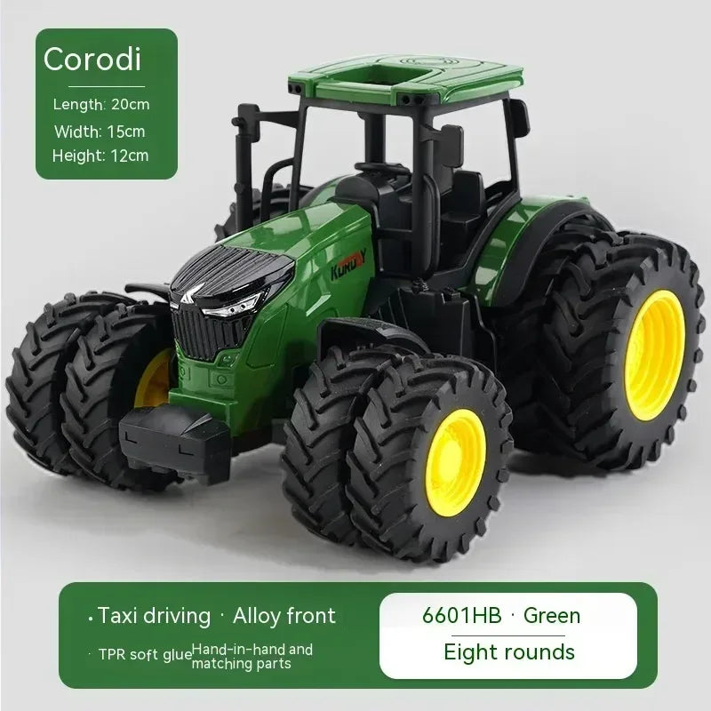 1:24 Rc Car Alloy Remote-Controlled Tractor Toy With Headlights Simulation Electric Farm Truck Toy Set Child Outdoors Toys Gifts