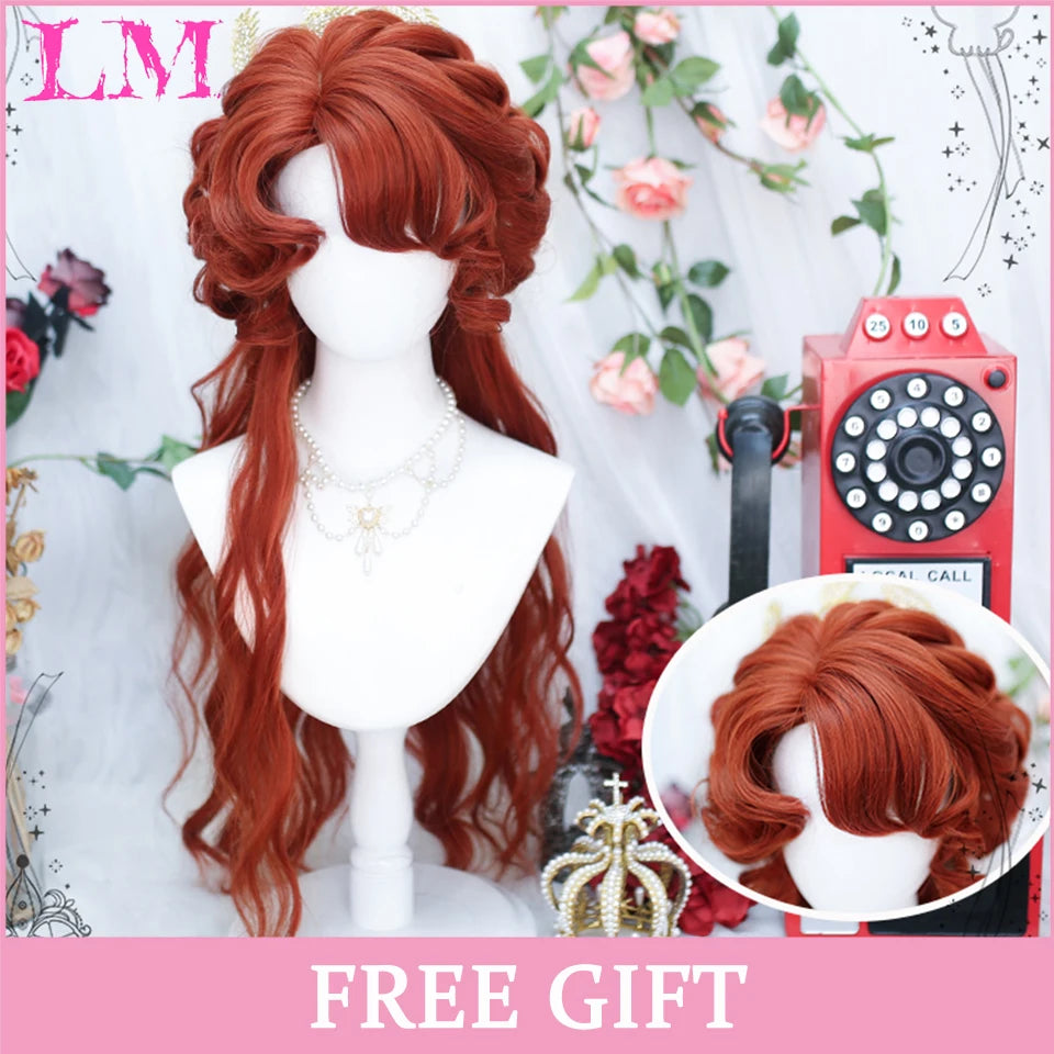 LM Straight Synthetic Lace Front Wig For Women 38 Inch Long Ombre Brown Red Blonde Hightlight Lace Frontal Wigs Cosplay Wig