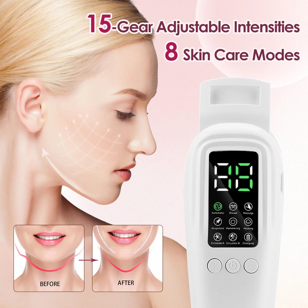 V Line Face Lift Massager Portable Facial Massage Device Rechargeable LED Display Double Chin Remove Facial Beauty Instrument