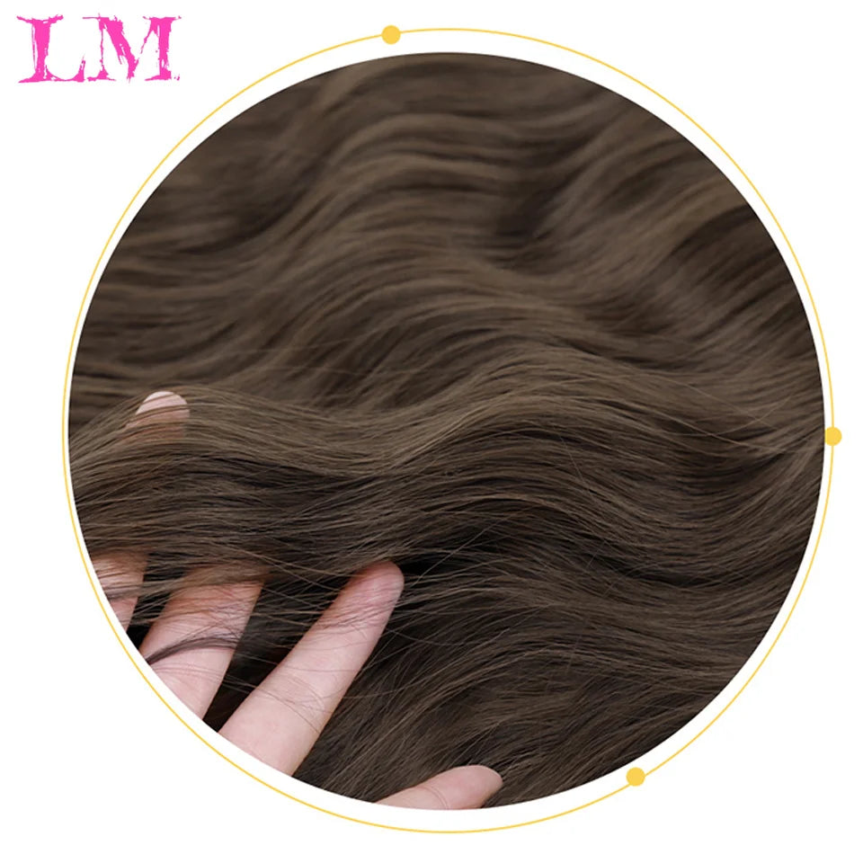 LM Wave Synthetic Wig for Black Women Wear Deep Curly Soft Wig Natural Black Color Replacement Wigs for Daily Party Use