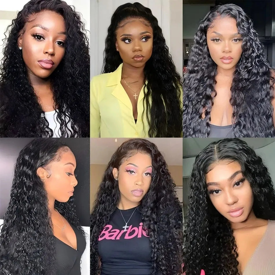 Hd Lace Wig 13x6 Human Hair Pre Plucked Curly Wig 40 Inch Deep Wave Frontal Wig Water Wave Lace Front Wig Brazilian Hair Wigs