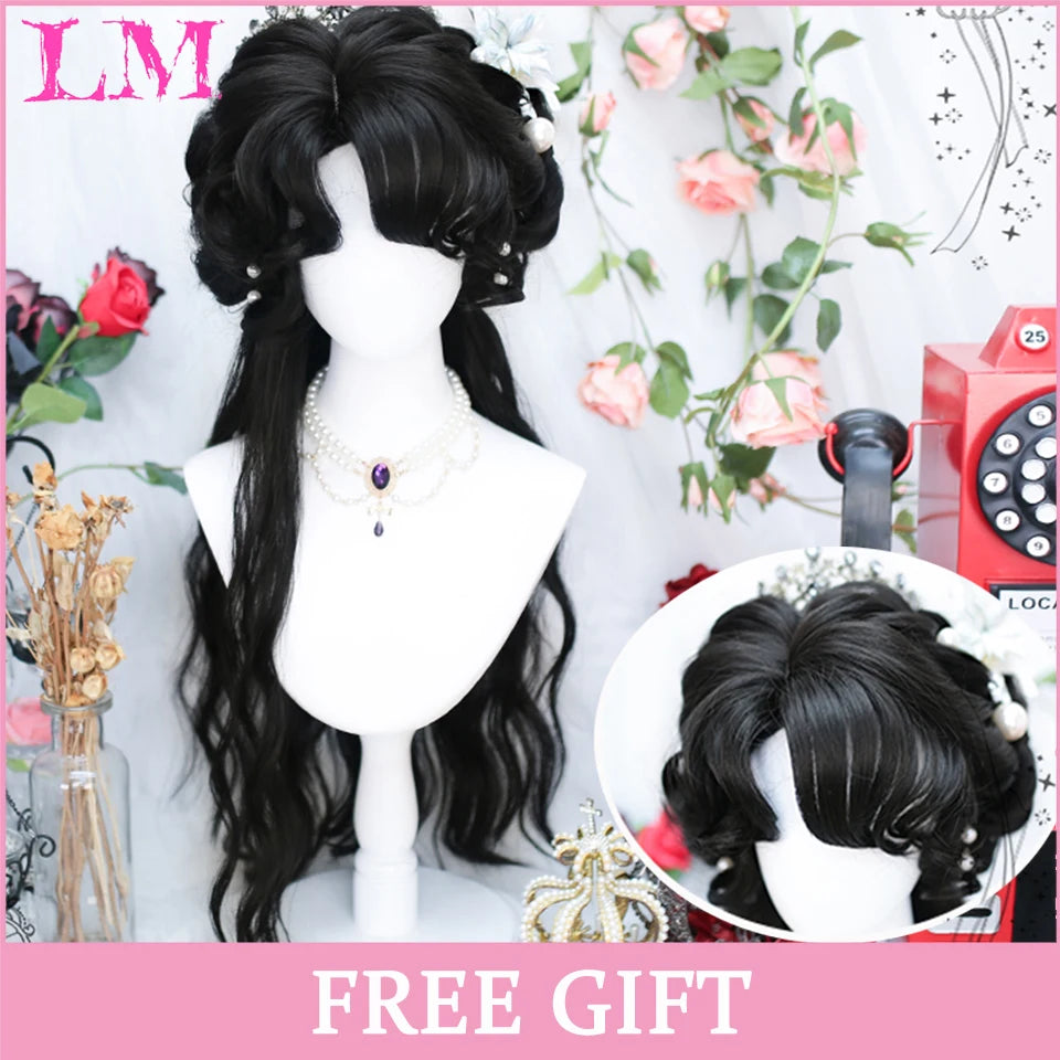 LM Wave Synthetic Wig for Black Women Wear Deep Curly Soft Wig Natural Black Color Replacement Wigs for Daily Party Use