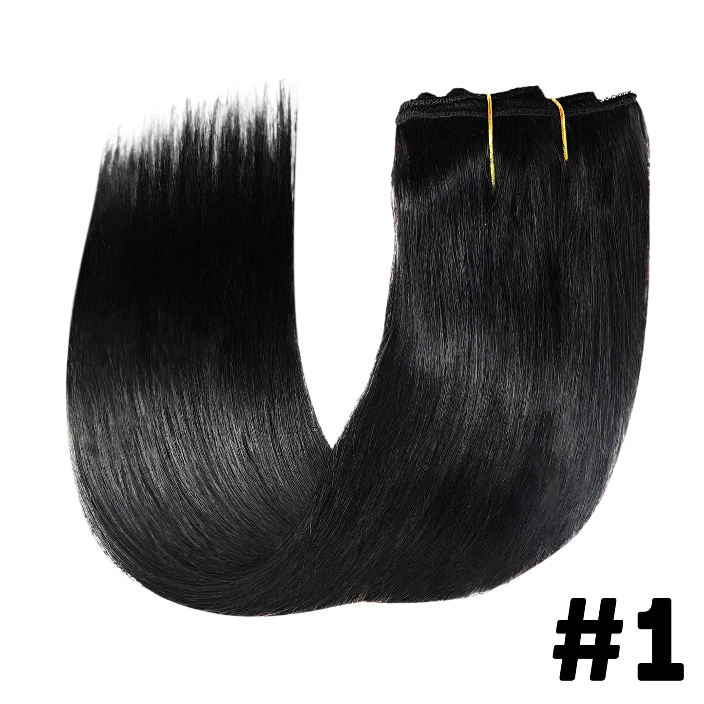 Clip in Hair Extension Human Hair Straight Seamless Clip ins Human Hair Brazilian Remy Natural Black Clip in Extensions 8Pcs/Set