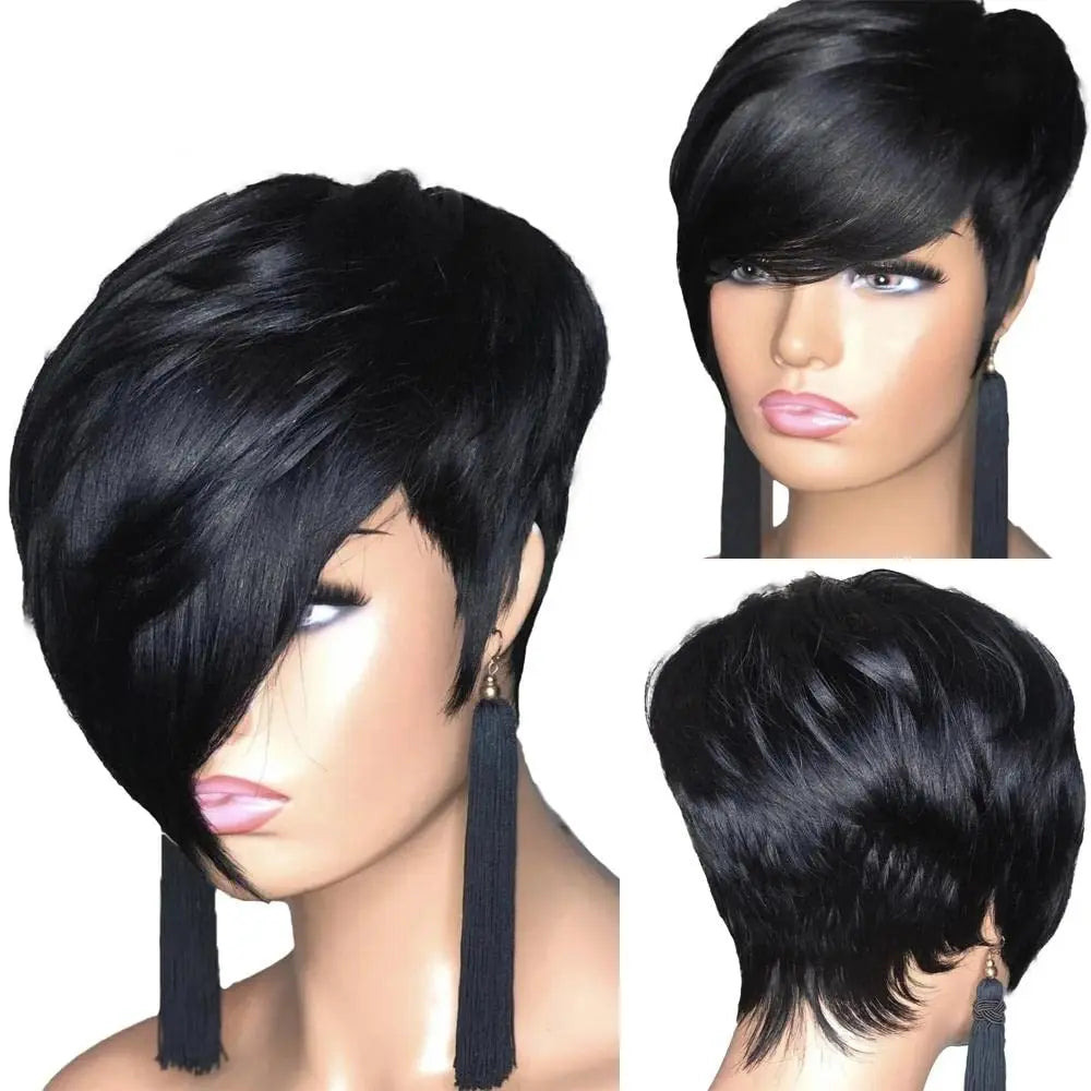 Short Black Wig Short Wavy Bob Hair Wigs Synthetic Bob Wigs For Black Women Short Hair Wigs For Black Womne Fashion Bob Wig