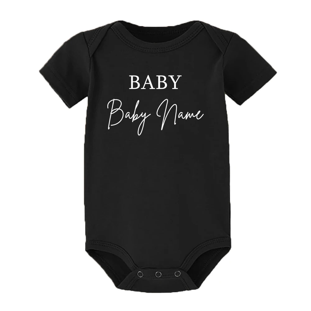 Personalized Name Baby Bodysuit Custom Name Newborn Cute Clothes Toddler Summer Short Sleeve Jumpsuit Unisex Infant Shower Gift