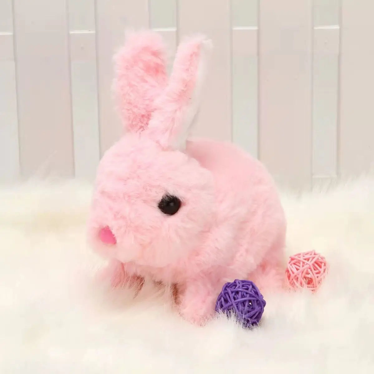 Long-haired bunny electric plush toy soft plush simulation shape small animal doll battery interactive children's favorite gift