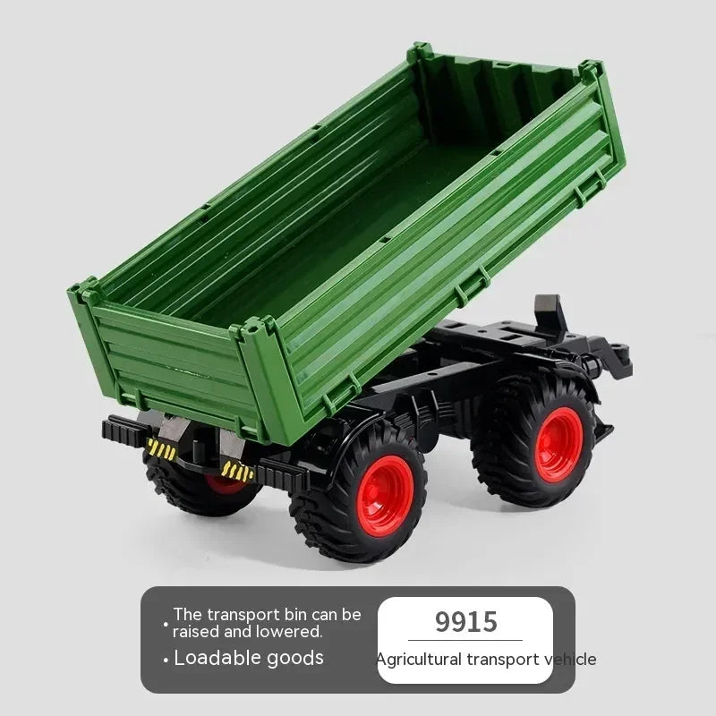 6601 Rc Car 1:24 Alloy Remote-Controlled Tractor Toy Headlights Simulation Electric Farm Truck Toy Set Kid Outdoor Surprise Toy