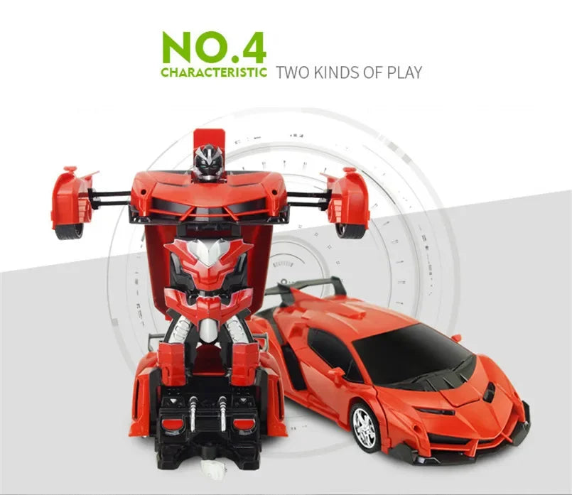 Mini 2 In 1 Car Toys Transform Robot Model Vehicle Remote Control RC Car Deformation Car Toy Boys Gifts Children Fun Toys Gift