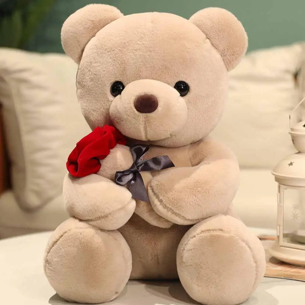 25cm Kawaii Teddy Bear for Valentines Day Gift Teddy Bears Stuffed Animal Rose Bear Doll Valentine's Day Gift for Girlfriend