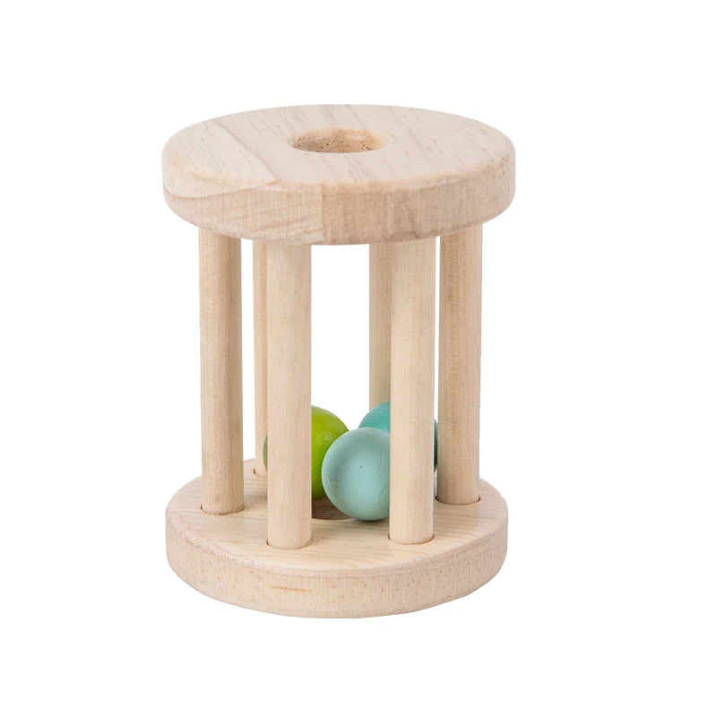 Baby Music Toy Wood Rolling Cage Bell Coloful Rattles & Mobiles Early Developmental Sound Infant & Toddler Musical Toys Boy Girl