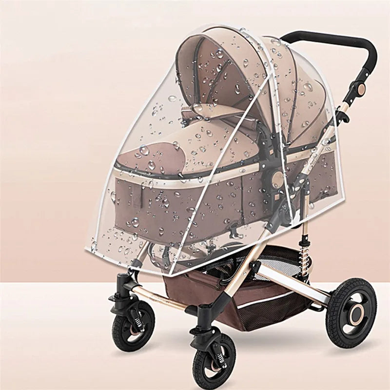 Universal Stroller Rain Cover Baby Car Weather Wind Sun Shield Transparent Breathable Trolley Umbrella Raincoat Accessories 2024