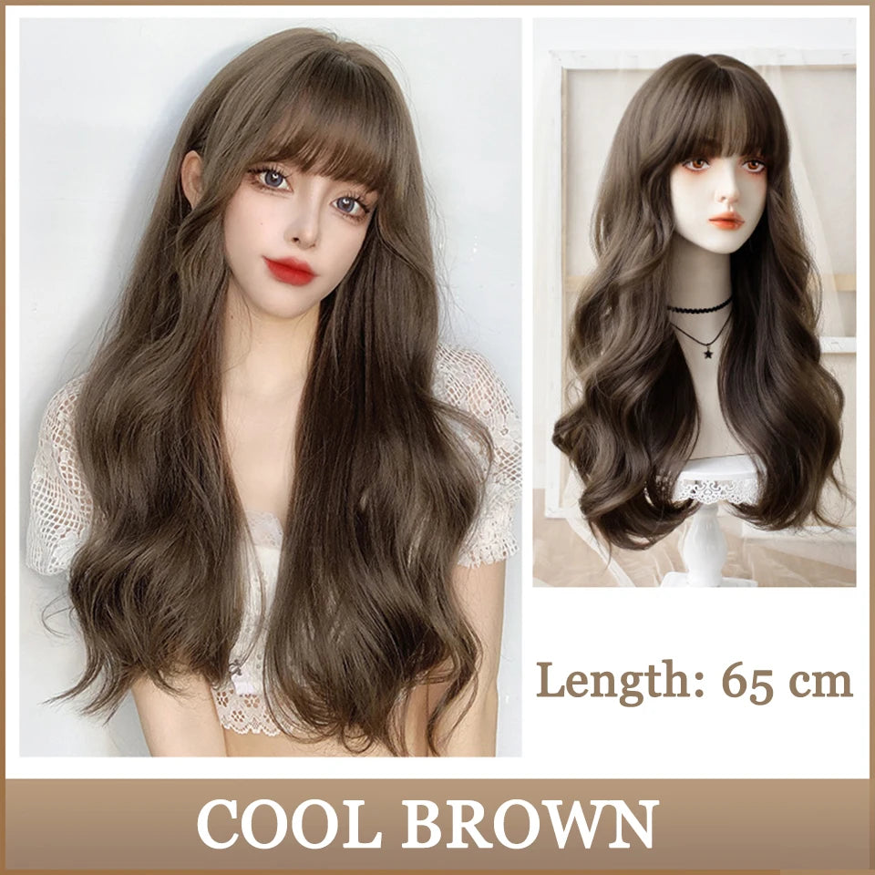 LM Straight Synthetic Lace Front Wig For Women 38 Inch Long Ombre Brown Red Blonde Hightlight Lace Frontal Wigs Cosplay Wig