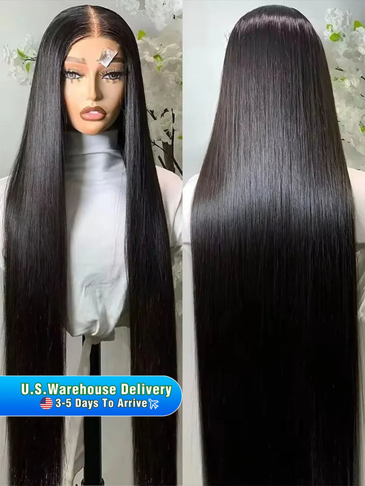 30 40Inch Bone Straight 13x4 13x6 Hd Lace Frontal Wigs For Women Brazilian Black Wigs Human Hair Wigs 100% Remy Hair