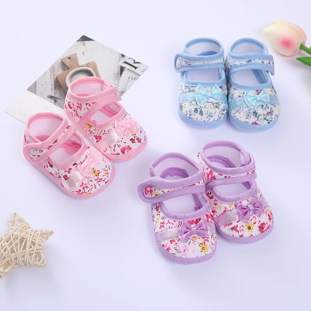 Baby Girl Shoes First Walkers Lace Floral Newborn Baby Shoes Princess Infant Toddler Baby Shoes for Boys Flats Soft Prewalkers