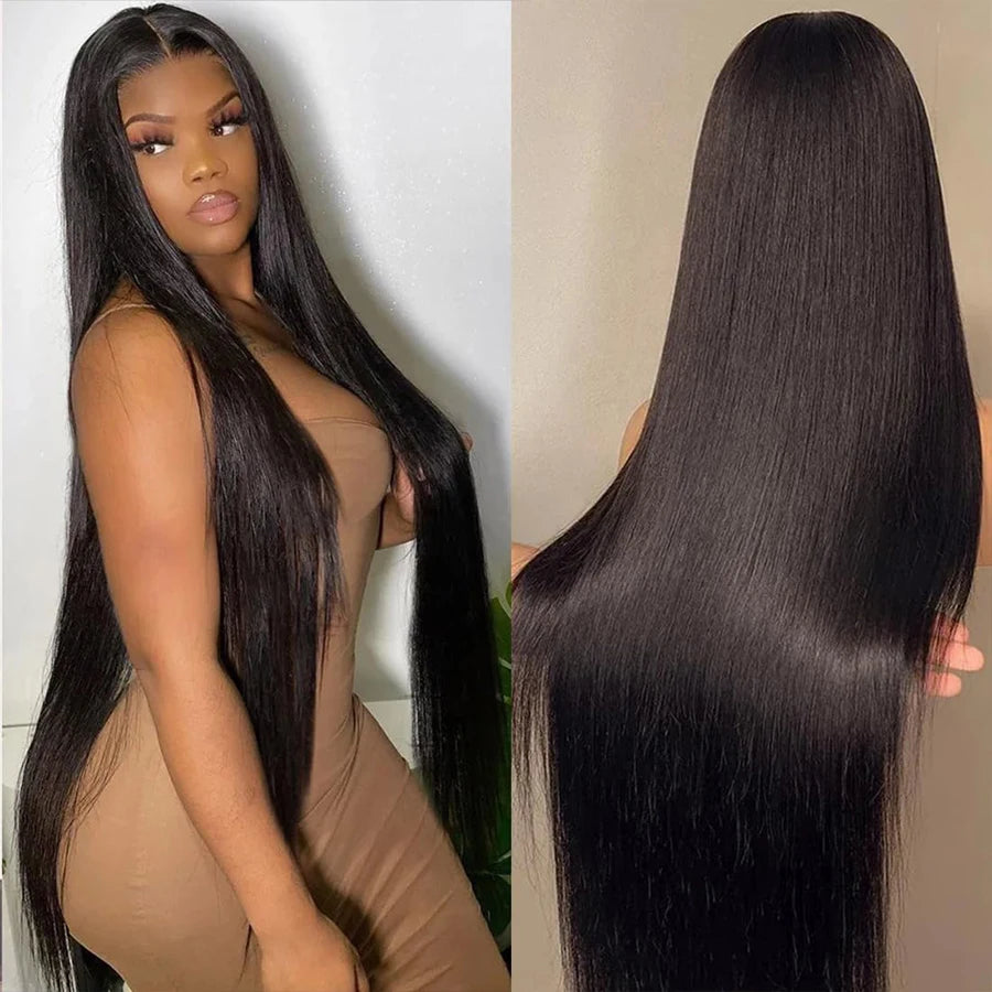 Wig For Women Straight Lace Wig Human Hair Lace Front Wig 180% Brazilian Remy Hair Pre Plucked Transparent Lace Frontal Wigs