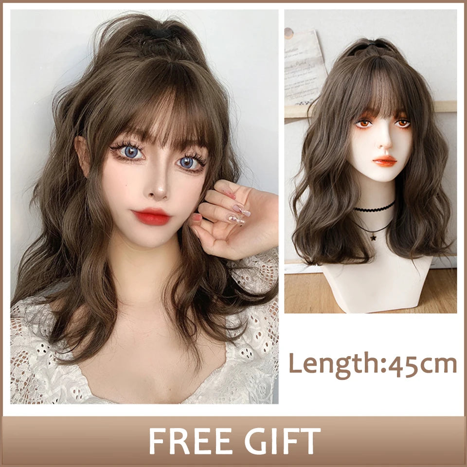 LM Straight Synthetic Lace Front Wig For Women 38 Inch Long Ombre Brown Red Blonde Hightlight Lace Frontal Wigs Cosplay Wig