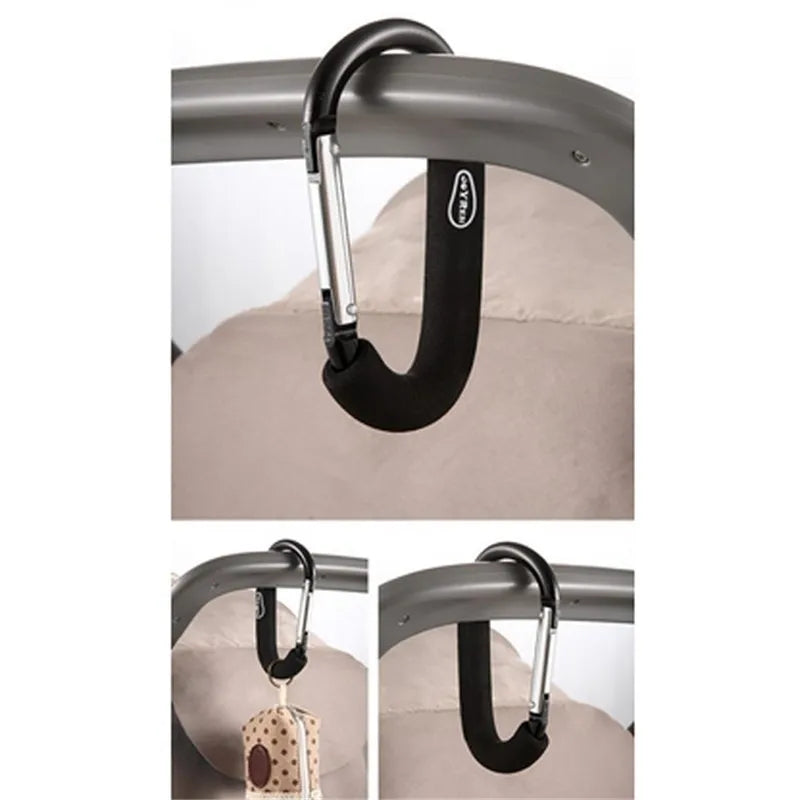 Large Carabiner Stroller Hooks Organizer Aluminum D Ring Spring Snap Keychain Clip Carry Handle for Hanging Purses Shopping Bags