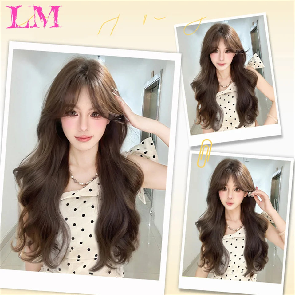 LM Wave Synthetic Wig for Black Women Wear Deep Curly Soft Wig Natural Black Color Replacement Wigs for Daily Party Use