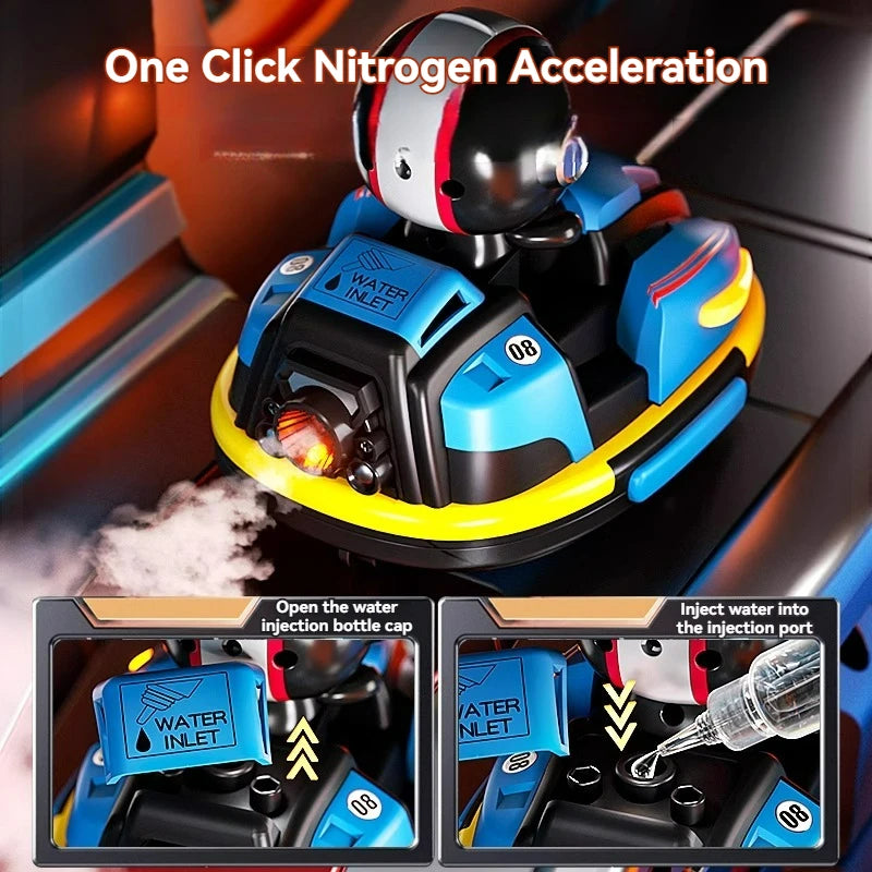 RC Battle Bumper Car Toy for Toddler Boy Girl Catapult Robot Karting Toy with Music Light RC Battle Game for Kids Family Battles